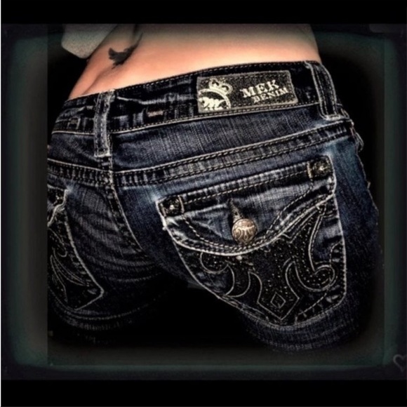 MEK Denim - Mek Vegas Bootcut jeans Black studded flare low waisted